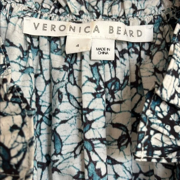 Veronica Beard Zee Batik Print Tiered Mini Dress size 4 - Picture 10 of 13